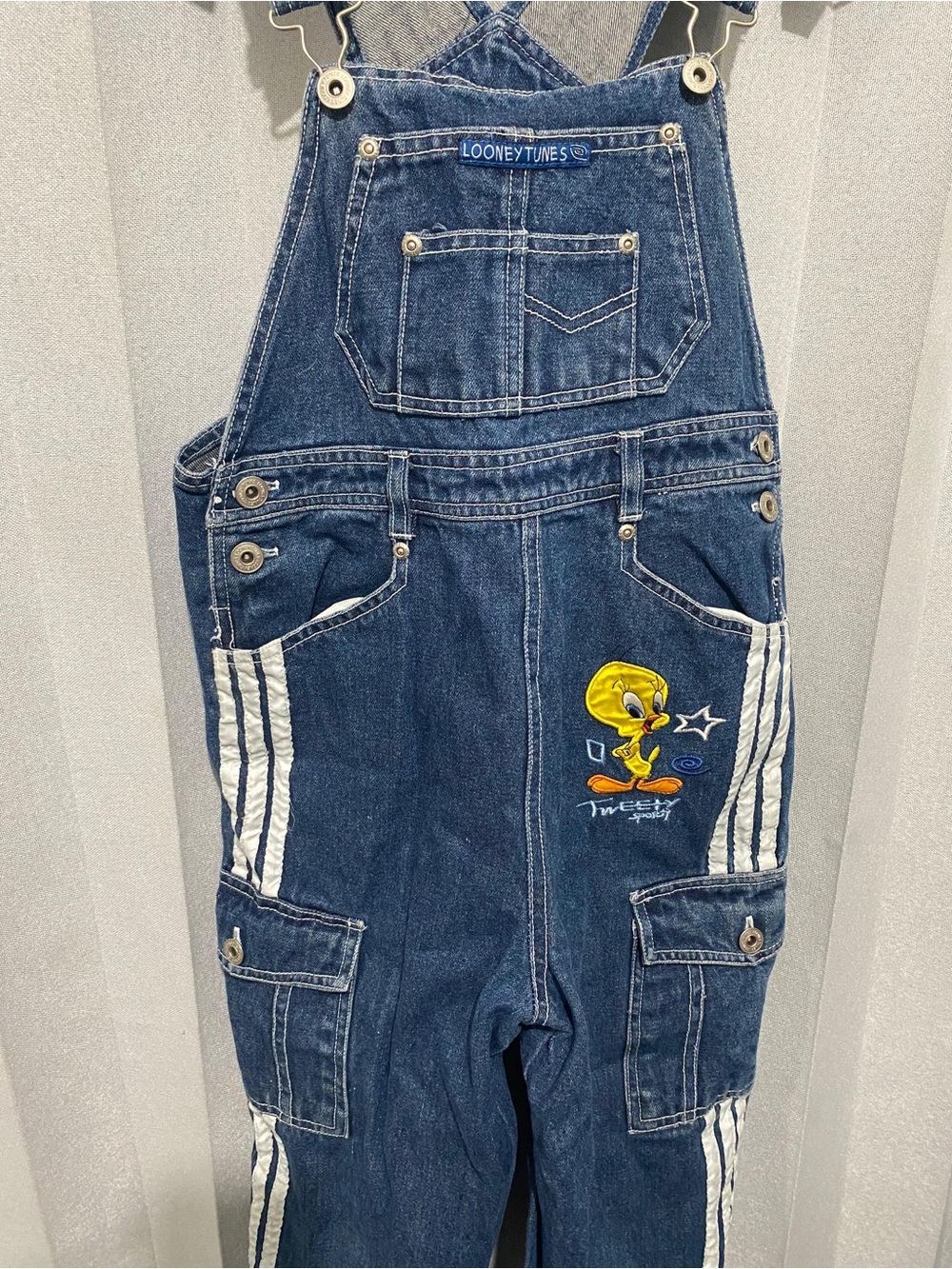 Vintage Warner Bros. Tweety Denim Overalls - Blue with Yellow Accent